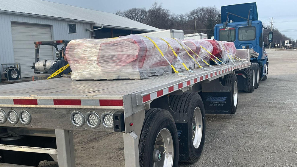 Semi truck with products from Last Arrow Manufacturing